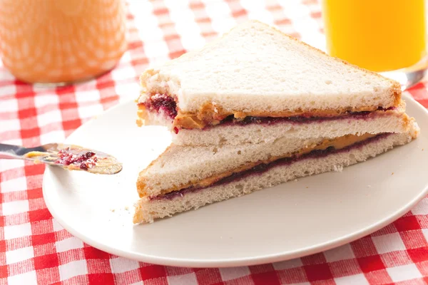 Peanut butter and jelly sandwich — Stock Photo, Image
