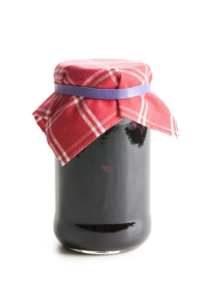 Fruitige jam in glazen pot — Stockfoto