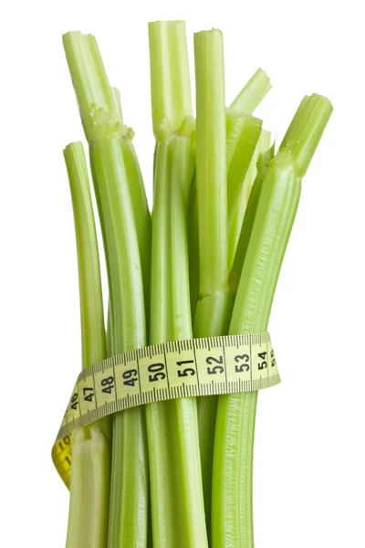 Green celery sticks on white background — Stock Photo, Image
