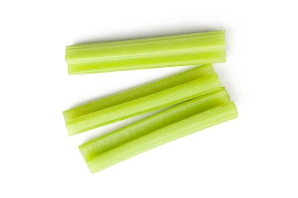 Zelený celer hole na bílém pozadí — Stock fotografie