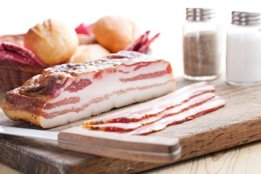 Slices smoked bacon clipart