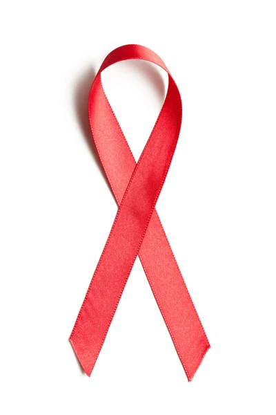 Fita vermelha de conscientização de Aids — Fotografia de Stock