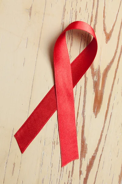 Fita vermelha de conscientização de Aids — Fotografia de Stock