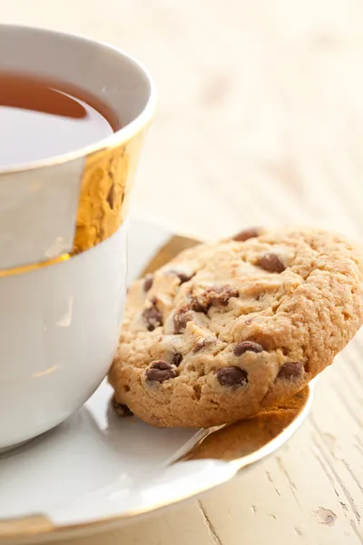 Stock image Chocolate cookies with tea