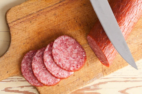 Fresh salami — Stock Photo, Image