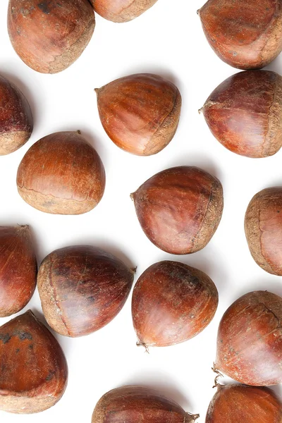 Chesnuts on white background — Stock Photo, Image