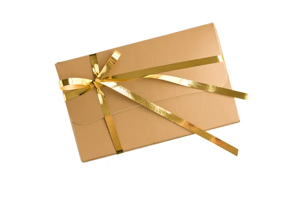 Cadeau enveloppé d'or — Photo