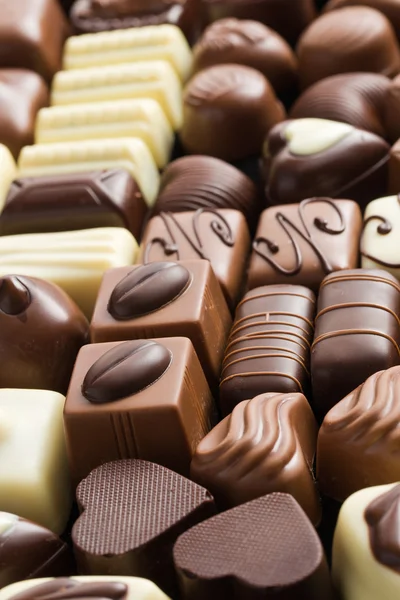 各种果仁巧克力糖 — 图库照片