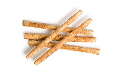 Grissini sticks with sesame seeds clipart