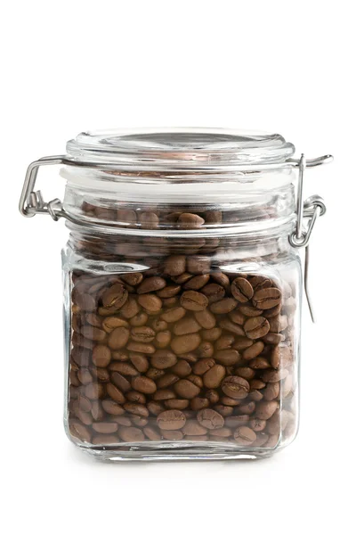 stock image Coffee beans in glass jar