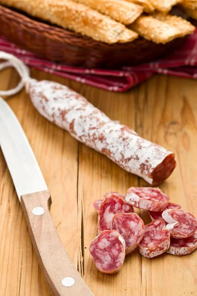 White salami sausage — Stock Photo, Image
