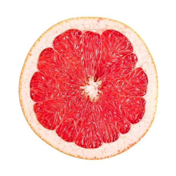 In Scheiben geschnittene rote Grapefruit auf weißer — Stockfoto