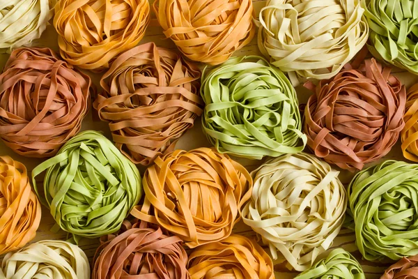 Colorful pasta tagliatelle — Stock Photo, Image