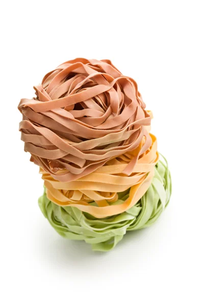 Tagliatelles de pâtes colorées — Photo