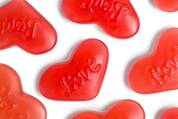Czerwone serce słodycze — Zdjęcie stockowe