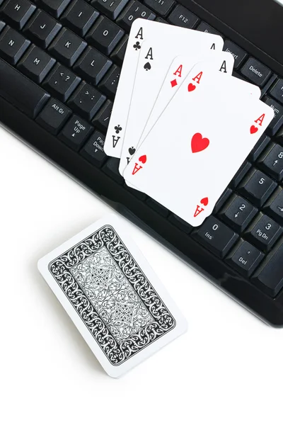 Online poker gambling — Stock Photo, Image