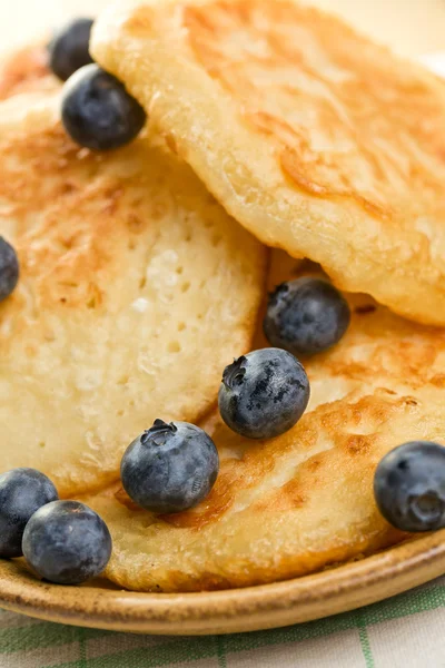 Tasty pancakes with blueberries — Stock Photo, Image