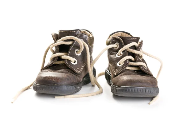 Dziecko w skórzane buty — Zdjęcie stockowe