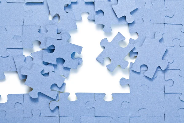 Puzzle darab fehér háttér — Stock Fotó