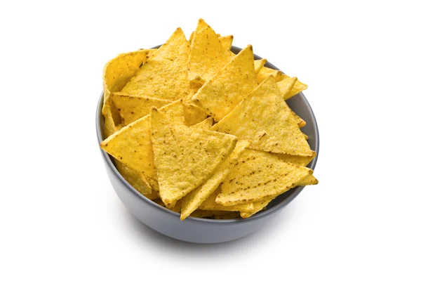 De nachos chips in kom — Stockfoto