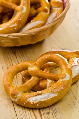 Pretzels on kitchen table clipart