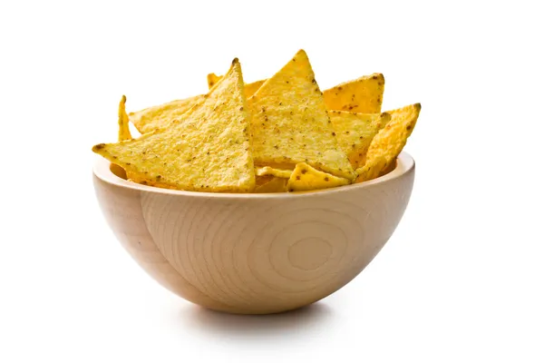 Los nachos fritos en tazón — Foto de Stock