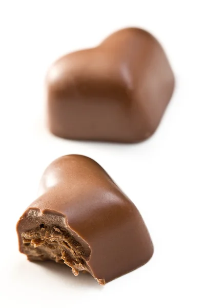 Corazón de chocolate mordido —  Fotos de Stock