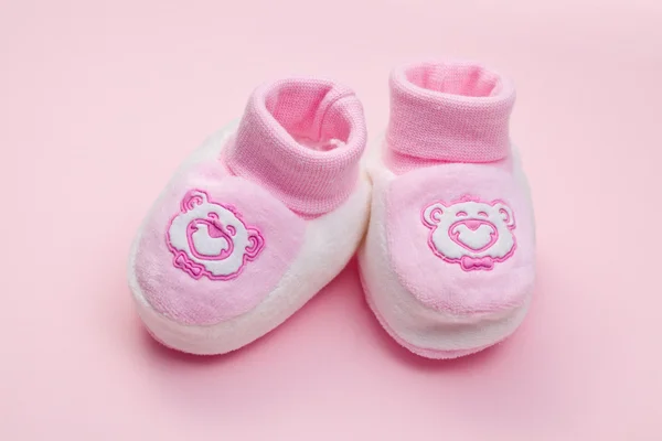 Růžové dětské boty — Stock fotografie