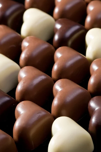 Cuori di cioccolato sfondo — Foto Stock