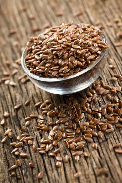 Linseed in bowl — Stock Photo, Image