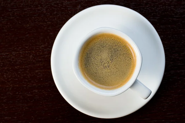 Draufsicht auf Tasse Espresso — Stockfoto