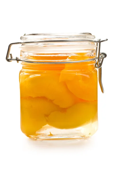 Canned peach — Stock Photo, Image