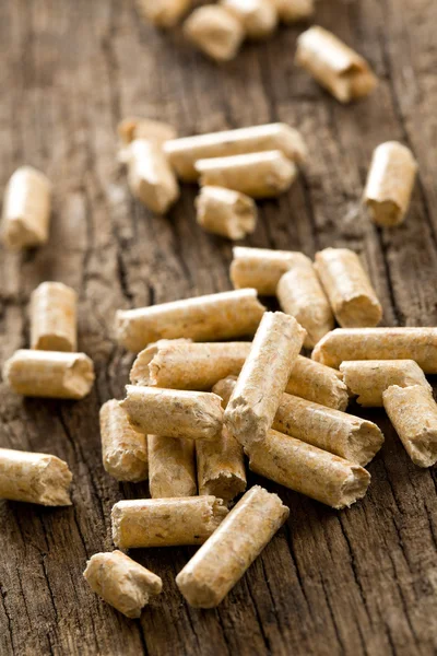 Wooden pellet .ecological heating — Stock Photo, Image