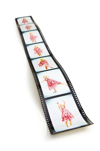 Filmstrip with dancing girl — Stock Photo, Image