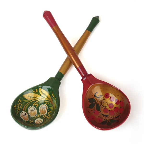Traditional Russian wooden spoons. — Stock Photo, Image