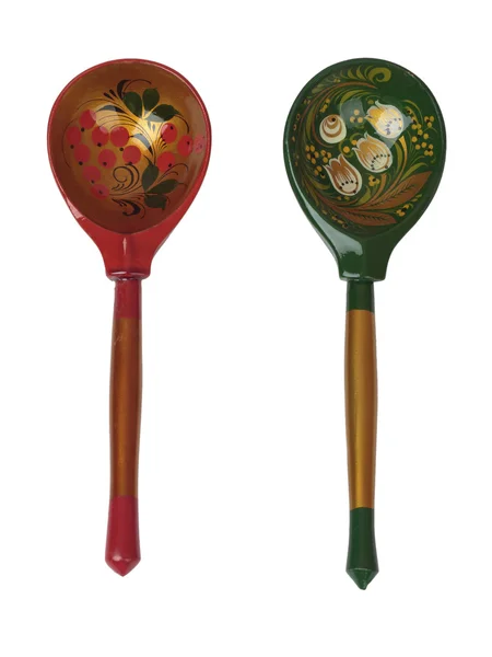 Traditional Russian wooden spoons. — Stock Photo, Image