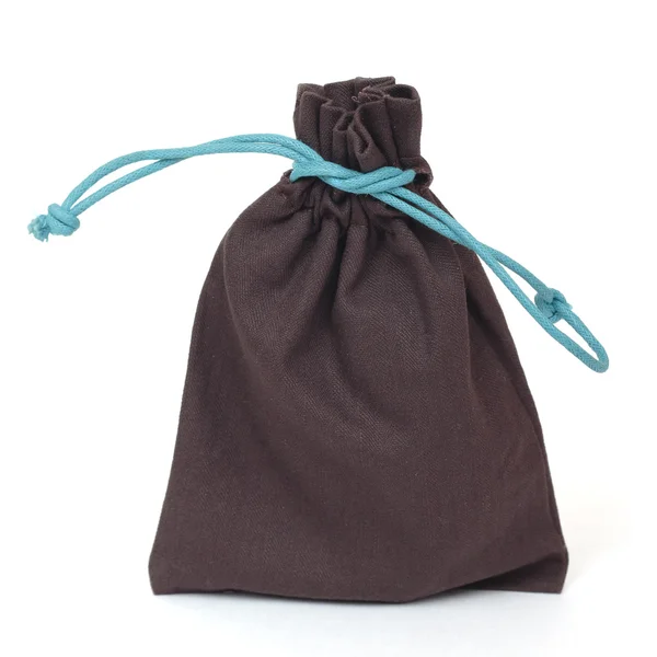 Brown gifts bag with ties — Stock Photo, Image