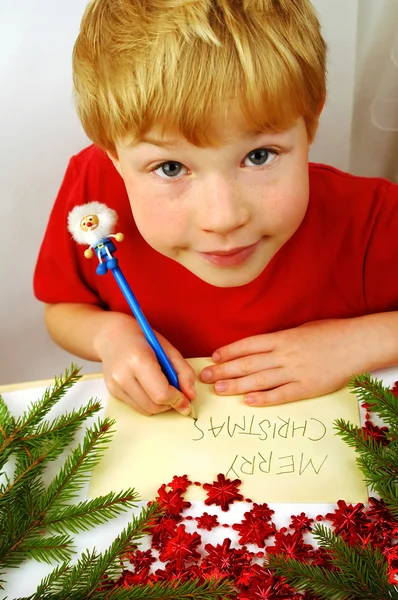 Writing christmas wishes — Stock Photo, Image