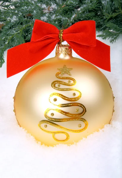Złoty Cacko Boże Narodzenie — Zdjęcie stockowe