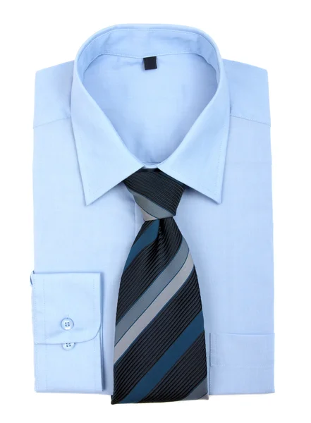 Nova camisa azul e gravata — Fotografia de Stock