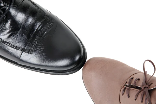 Black male and brown female shoes — Stock Photo, Image
