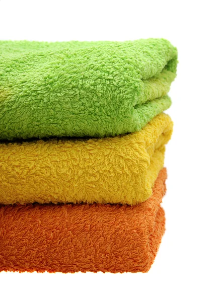 多彩浴室的毛巾 — 图库照片