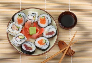 Sushi and chopsticks clipart