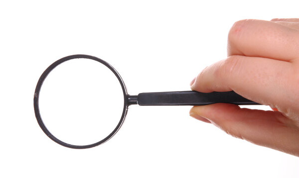 Hand-held magnifying glass