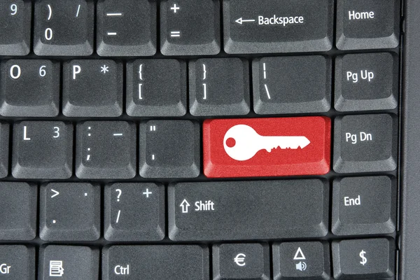 Keyboard with "red key" button — Stock Photo, Image