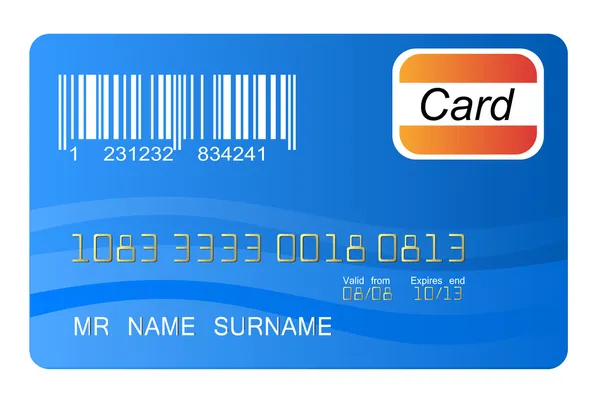 Vector de tarjeta de crédito azul — Vector de stock