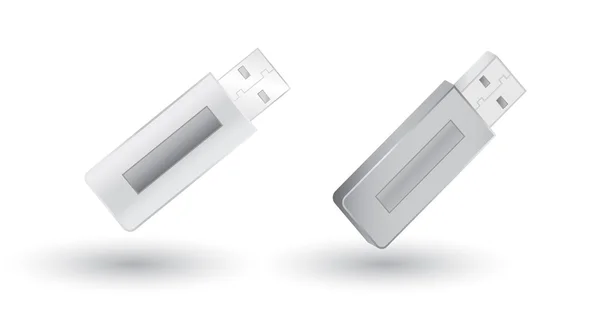 Vector gris unidades flash USB — Vector de stock