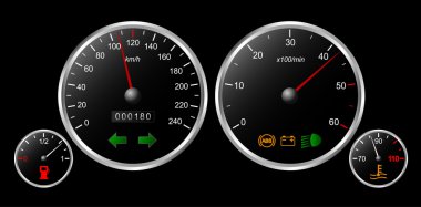 Dashboard of a car clipart