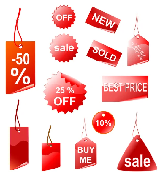 Etiquetas rojas de compras — Foto de Stock