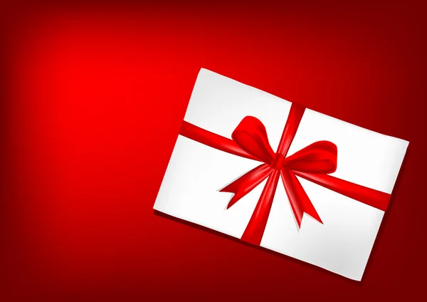 White envelope with red ribbon — Stock Photo, Image